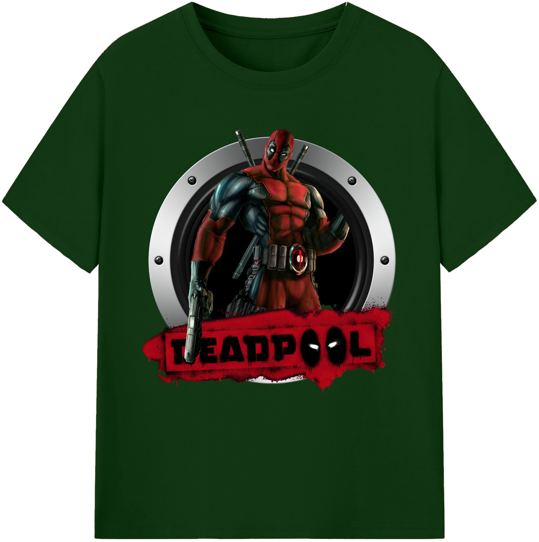 （画像用） Deadpool デッドプール 綿100％半袖Tシャツ（フロントプリント）